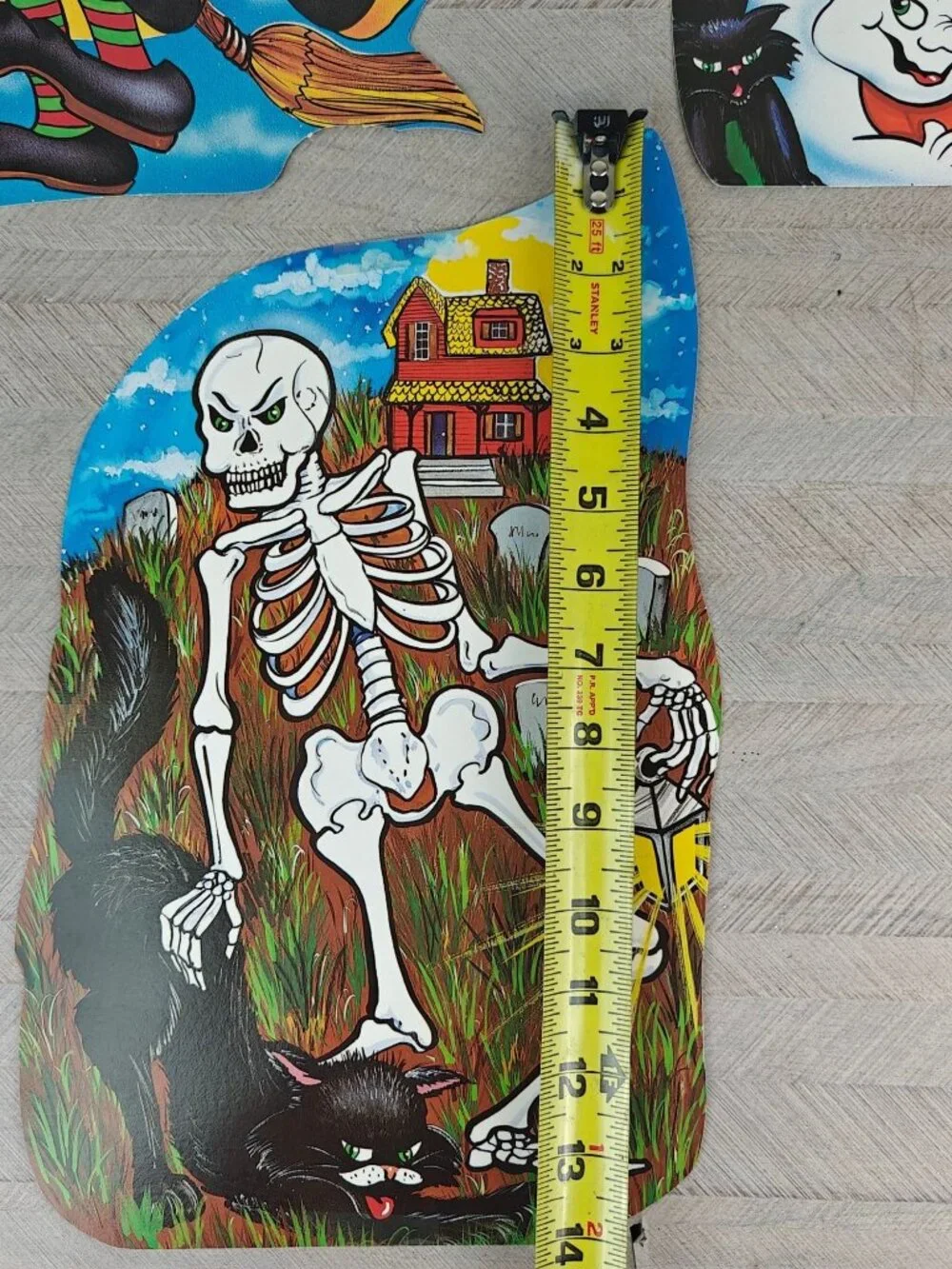 Vintage Party Time Mfg Halloween Die-Cuts Cardboard Skeleton Witch Ghosts USA